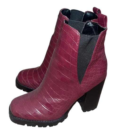 Steve Madden maroon heeled boots - Picture 1 of 5